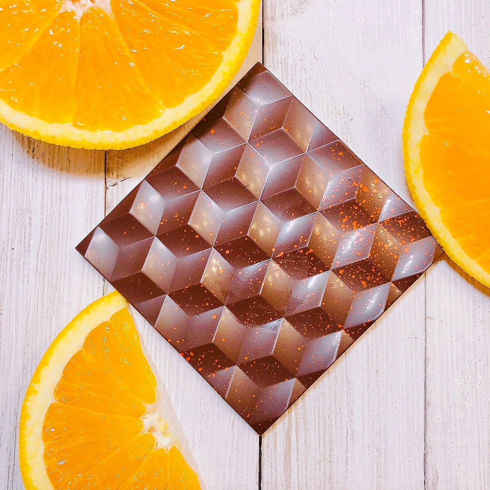 Tablette chocolat noir 65% SANS SUCRE à l'orange