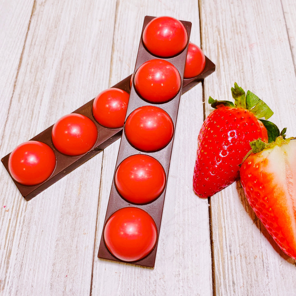 Tablette chocolat noir et chocolat à la fraise VALRHONA