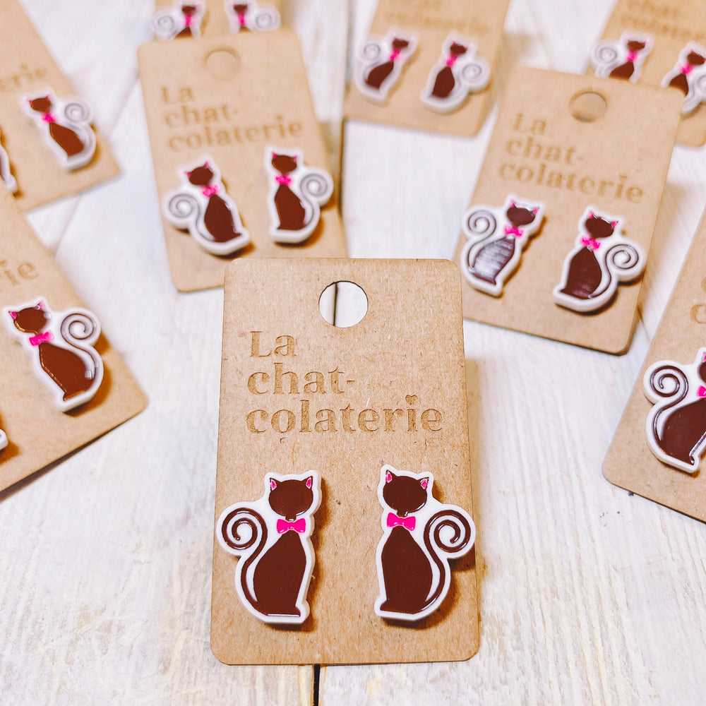 Boucles d’oreille “La chat-colaterie”