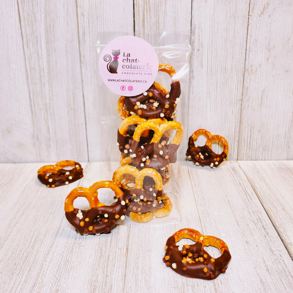 Mini pretzels trempés dans le chocolat
