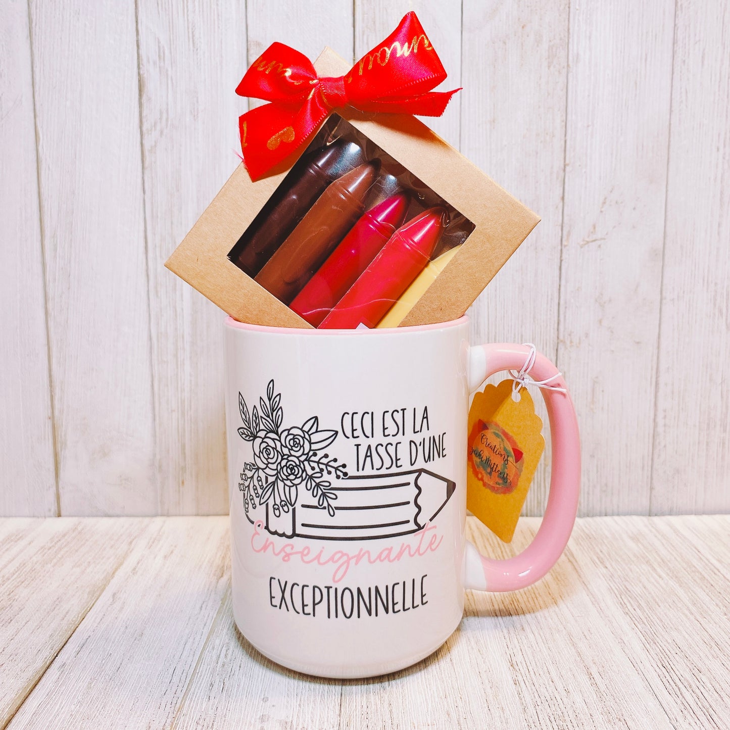 Ensemble cadeau tasse & choco-crayons